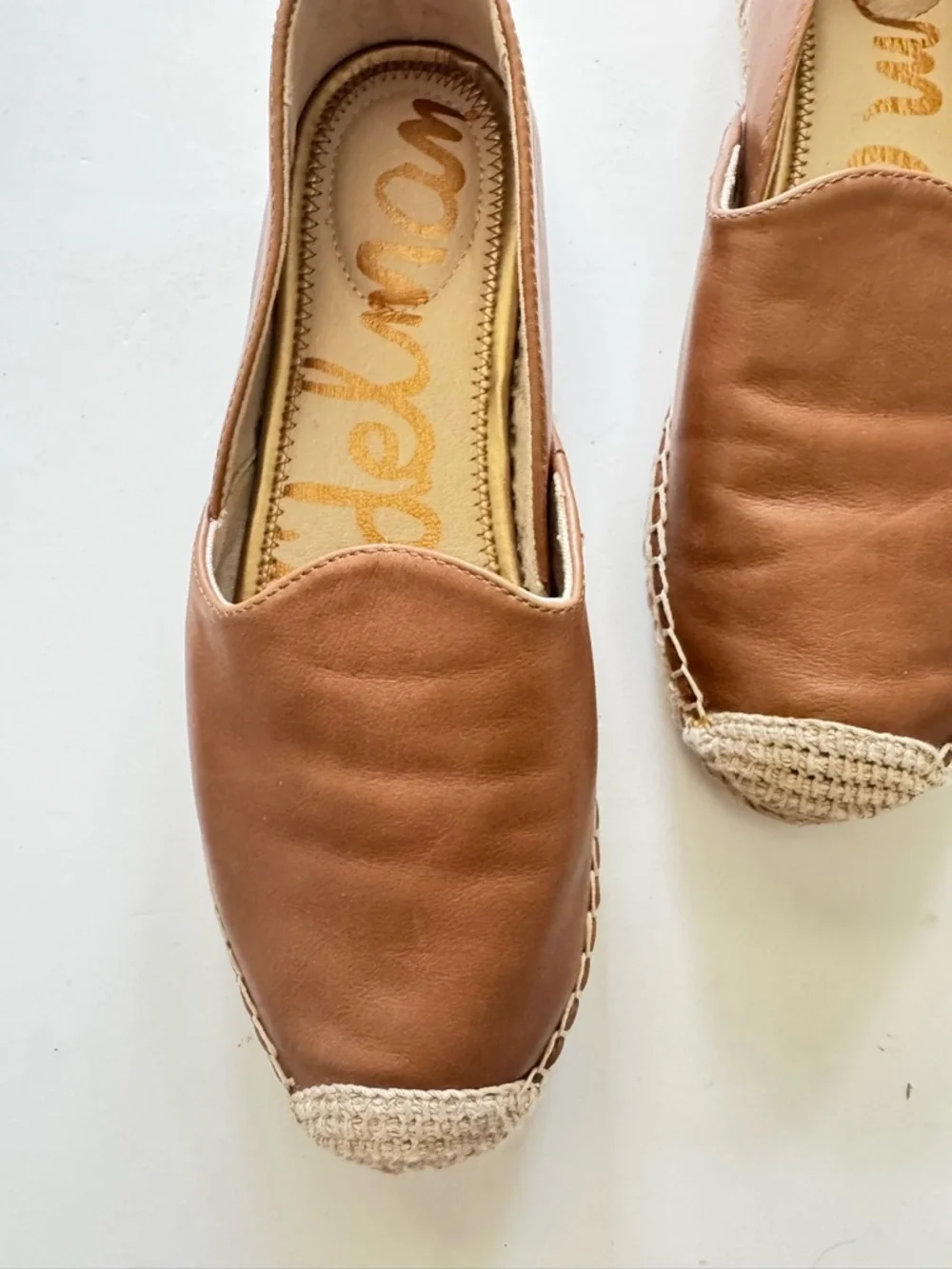 Sam Edelman Kesia Tan Leather Espadrille Flats size 8